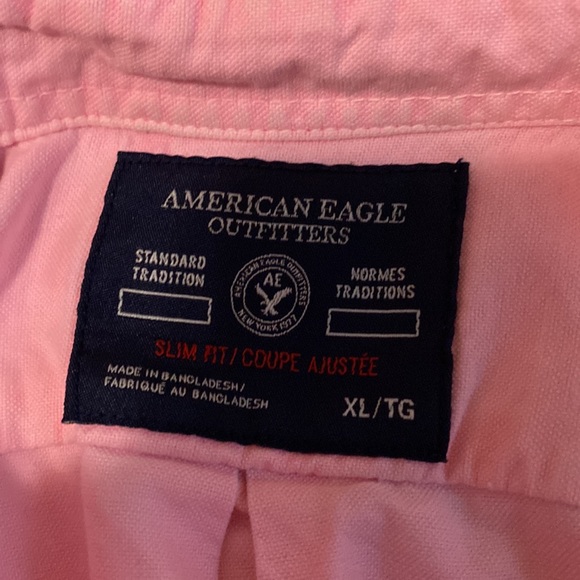 American Eagle pink men's long sleeve button down shirt - Picture 3 of 4